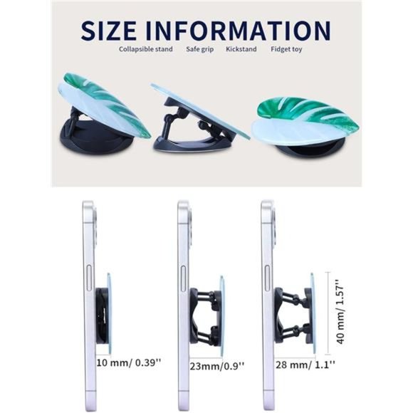 8 Pcs Leaves Phone Holder Green Plant Cell Phone Grip Holder Phone Sockets - Picture 5 of 8